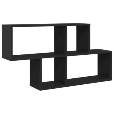 Afbeelding van Wandschap 100x20x53 cm bewerkt hout zwart