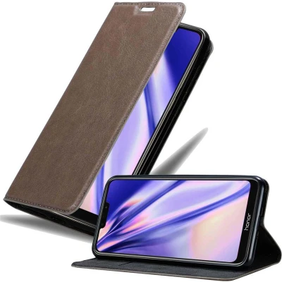 Afbeelding van Cadorabo Hoesje geschikt voor Honor 8C in KOFFIE BRUIN Beschermhoes met magnetische sluiting, standfunctie en kaartvakje Book Case Cover Etui
