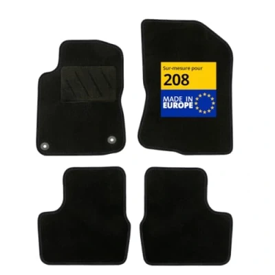 Afbeelding van DBS Automatten op maat gemaakt voor 208 (2012 tot 2019) met bevestigingsclips antislip vloermatten auto 4 stuks