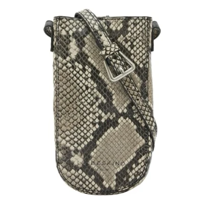 Afbeelding van LIEBESKIND BERLIN Leren Schoudertas mobiele telefoon Montreal Snake Naomi Mobile Pouch Beige