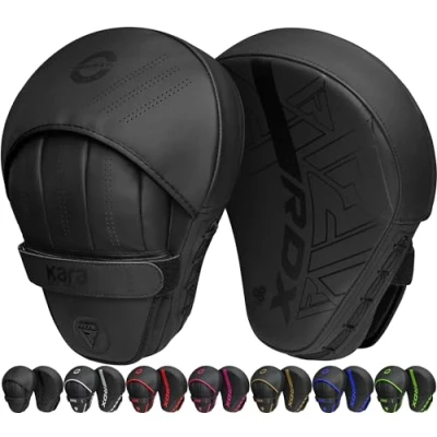 Afbeelding van Maya Hide Hand Boksen, MMA, vechtsport, leer, zwarte bokspads slagkussen, kickboksen, bokspads, handslagkussen, trainerspatten, bokskussen, Muay Thai Taekwondo Karate