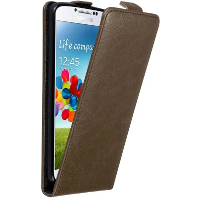Afbeelding van Cadorabo Hoesje geschikt voor Samsung Galaxy S4 in KOFFIE BRUIN Beschermhoes flip design Case Cover met magnetische sluiting