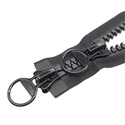 Afbeelding van ByaHoGa 60 cm #20 Super grande fermeture éclair en plastique double sens divisible Noir Pour manteau, doudoune, parka, tente (TW)
