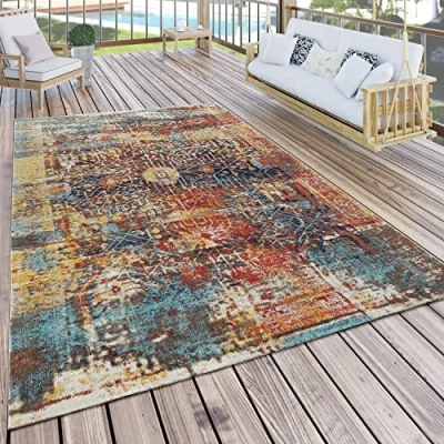 Afbeelding van Paco Home Buiten Vloerkleed Modern Nomadendesign Terrasvloerkleed Weerbestendig Bont Ø 160 cm Rund