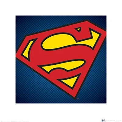 Afbeelding van Kunstdruk DC Comics Superman Symbol 40x40cm