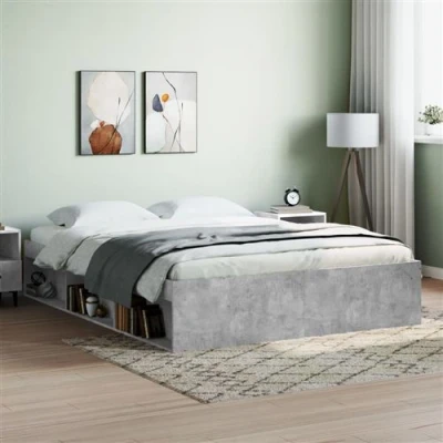 Afbeelding van Bedframe Bruineikenkleurig 140X200 cm 140 x 190 / Betongrijs