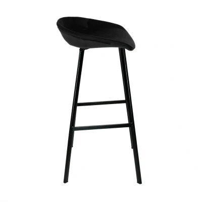 Afbeelding van Finn barkruk velvet 80 cm zwart
