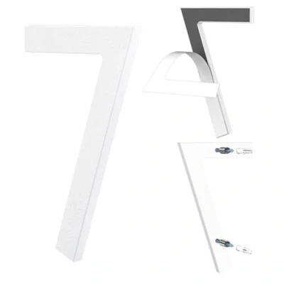 Afbeelding van Yafimea Huisnummer wit 15 cm ABS kunststof 3D look nummer 7