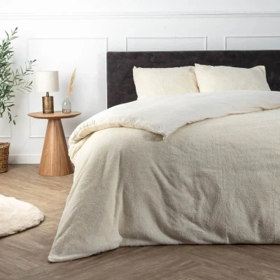 Afbeelding van Dekbedovertrek Summer Teddy Effen 140x200 Cm Groen Verwarmend Fresh And Co Dekbed Discounter.nl