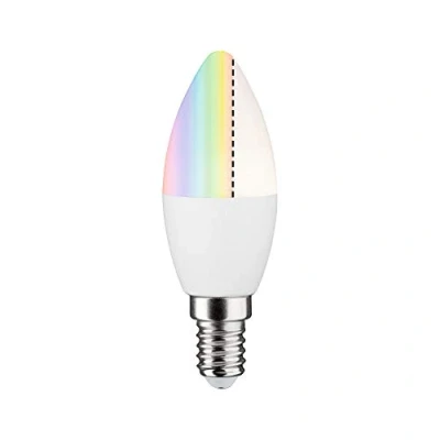 Afbeelding van 50127 LED ZB Kerze 470lm 5,5W RGBW matt dim Paulmann Home lamp E14 Energielabel: G (A G) 6.3 W Warmwit Mat