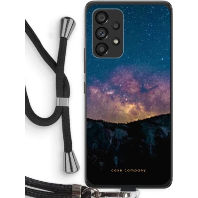 Afbeelding van Case Company® hoesje met Koord geschikt voor Samsung Galaxy A53 5G Travel to space Telefoonhoesje Zwart Bescherming aan alle Kanten en Over de Schermrand