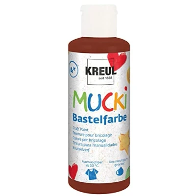 Afbeelding van MUCKI Bruine Knutselverf 80ml Dermatologisch getest, parabenenvrij, glutenvrij, lactosevrij, veganistisch