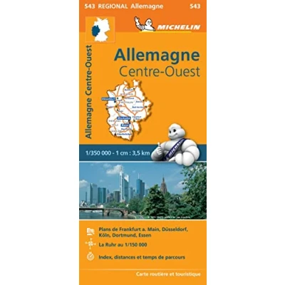 Afbeelding van Michelin 543 Midden West Duitsland Wegenkaart Kleurloos Reisboeken &amp; Kaarten