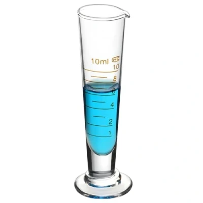 Afbeelding van QWORK® Maatbeker, maatcilinder van 10 ml borosilicaatglas met zeer nauwkeurige schaal