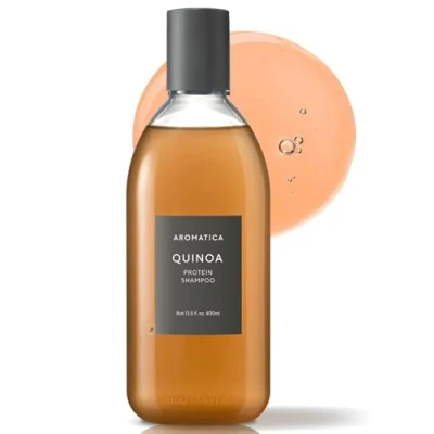 Image de AROMATICA Shampooing Protéiné au Quinoa 400 ml Fournit des protéines et nutriments pour les cheveux extrêmement abîmés Sans sulfates, ni silicones