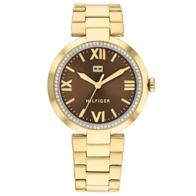 Afbeelding van Tommy Hilfiger TH1782631 Alice Dames Horloge Mineraalglas Staal Goudkleurig/Rosé goudkleurig 34 mm breed Quartz Vouw/Vlindersluiting