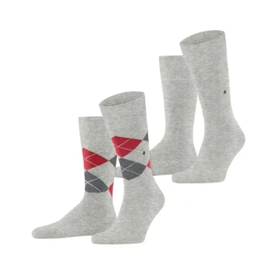 Image de Burlington Everyday Mix 2 Pack M SO coton motif fantaisie lot de paires, Chaussettes Homme, Gris (Lt. Heather 3223), 40 46