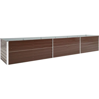 Afbeelding van Plantenbak verhoogd 480x80x77 cm gegalvaniseerd staal bruin