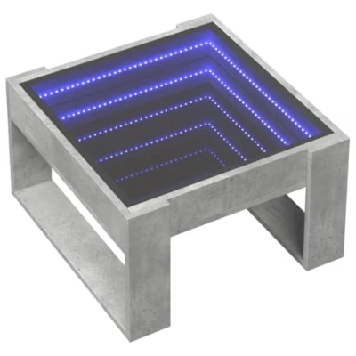 Image de vidaXL Table basse avec LED infini gris béton 50x53x30 cm847626