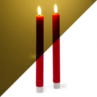 Afbeelding van LED dinerkaars 2 stuks 25.5 cm PEHA (Bewegende vlam, Rood)