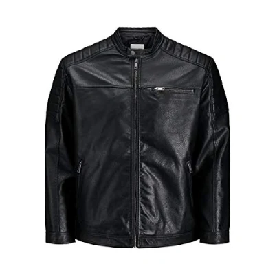Afbeelding van Jack &amp; Jones Jcorocky Jacket Imitatieleren jas, Heren, Maat: 3XL, Black