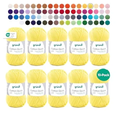 Afbeelding van Gründl Cotton Quick Uni Geel 5 bollen kleur: 131