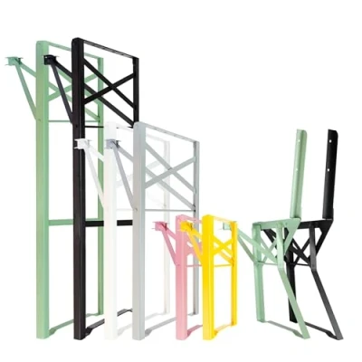 Afbeelding van Natural Goods Berlin Set van 2 inklapbare statafels (donkerrood, 105 x 43 cm) metalen tafelpoten met boxprofiel voor hoge tafels stabiel tafelframe tuin, terras en