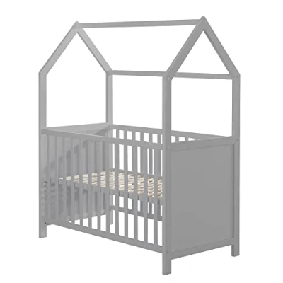 Afbeelding van roba Babybed, schaalbaar, 60 x 120 cm, Cododo bed, converteerbaar tot bank, in hoogte verstelbaar, taupe
