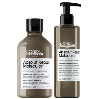 Afbeelding van L&#039;Oréal Professionnel Absolut Repair Molecular Shampoo + Rinse off Serum Voordeelset
