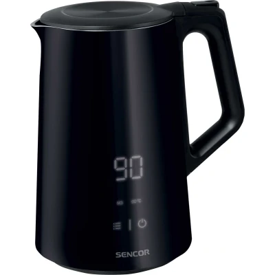 Afbeelding van Sencor elektrische waterkoker, zwart, krachtig, Cool Touch, anti verbranding, BPA vrij, instelbare temperatuur, led display, 1,5 l, van roestvrij staal, 2200 W, warmhouden