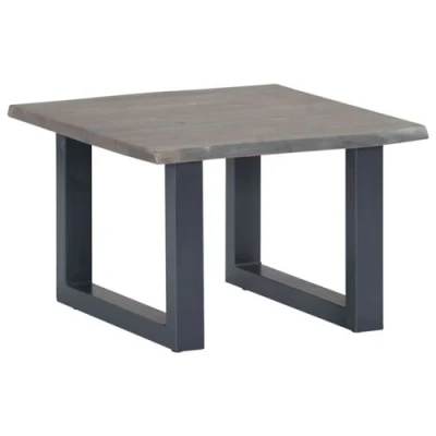 Afbeelding van Salontafel met natuurlijke randen 60x60x40 cm acaciahout grijs