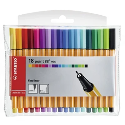 Afbeelding van Fineliner STABILO point 88 Mini 18 stuks verschillende kleuren