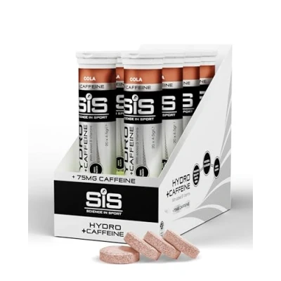 Afbeelding van Science in Sport SIS Go Hydro + cafeïne Bruistabletten 300mg Elektrolyten en 75 mg Cola Smaak 8x20 (160) Tabletten voordeelverpakking