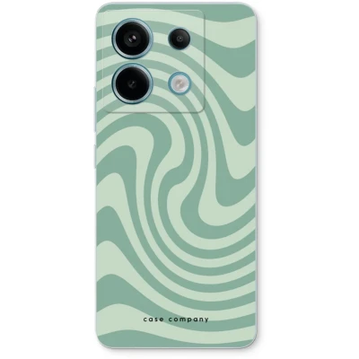 Afbeelding van Case Company® hoesje geschikt voor Xiaomi Poco X6 Swirl Groen Soft Cover Telefoonhoesje Bescherming aan alle Kanten en Schermrand