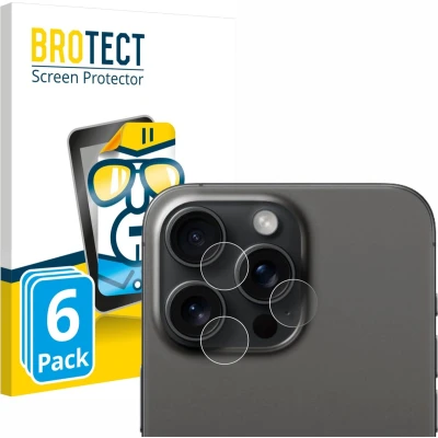 Afbeelding van BROTECT Screenprotector voor Apple iPhone 15 Pro Max (ALLEEN Camera Lens) Folie Beschermfolie transparant (6 Stuks)
