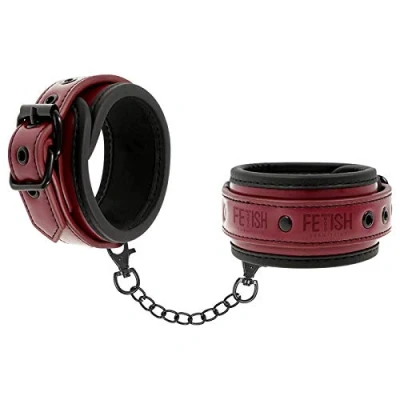 Afbeelding van Fetish Submissive Dark Room Handcuffs Vegan Leather Bondage BDSM