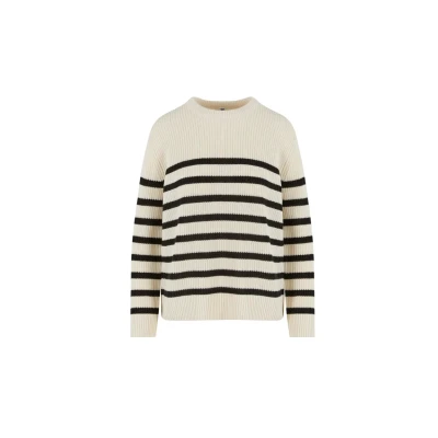 Afbeelding van Urban Classics Rib Striped Gebreide trui 5XL Beige/Zwart