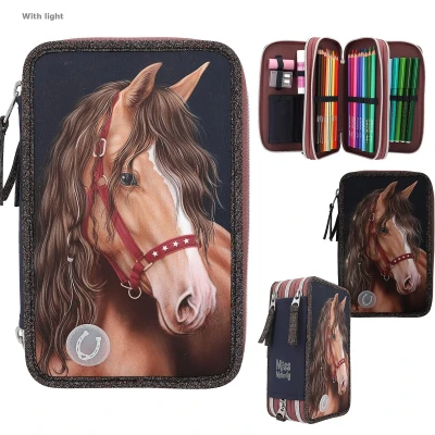 Afbeelding van Depesche Miss Melody 3 vaks etui GLITTER HORSE