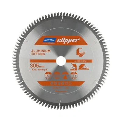 Afbeelding van Norton Clipper Aluminium Verstekzaagblad TCG Neg 305mm 96 tanden Voor Cirkelzagen en Afkortzagen