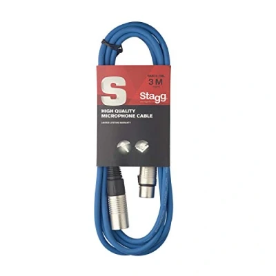 Afbeelding van Stagg Blauw, 3 m, microfoonkabel XLR