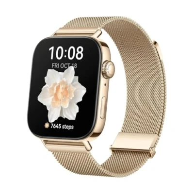 Afbeelding van HUAWEI Watch FIT 3, 1,82 inch AMOLED display, ultradun design, Bluetooth oproepen, tot 10 dagen batterijduur, compatibel met iOS en Android, uitgebreide gezondheid fitnessbeheer, GPS, goud