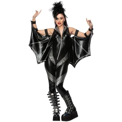 Afbeelding van Fever Rockstar Jumpsuit Dame Zwart Kostuum Maat S