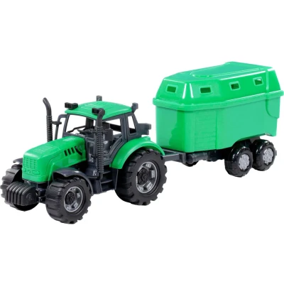 Afbeelding van Cavallino Tractor met Paardentrailer Groen, Schaal 1:32