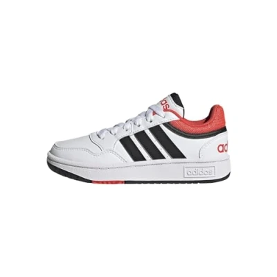 Image de Adidas Hoops Mixte enfant Sneakers, ftwr white/core black/bright red, 33 EU