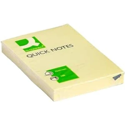 Afbeelding van Q connect Quick Notes, Ft 51 X 76 Mm, 100 Vel, Geel Memoblok