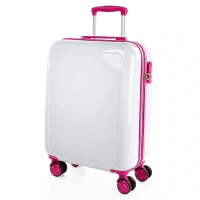 Afbeelding van ITACA Reiskoffers voor kinderen. Medium koffer en cabinekoffer met toilettas. Resistent lichtgewicht slotcombinatie 702600B, Wit fuchsia