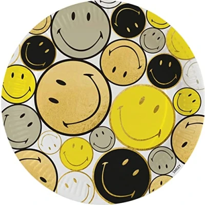 Afbeelding van Amscan 8 Borden Smiley Papier 23 cm