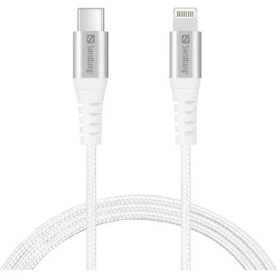 Afbeelding van Sandberg USB C&gt;Lightning MFI 1M mobiele telefoonkabel C Wit