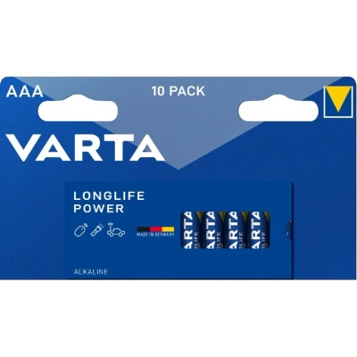 Afbeelding van Varta Longlife Power AAA Batterijen Plastic Vrije Verpakking 10 stuks