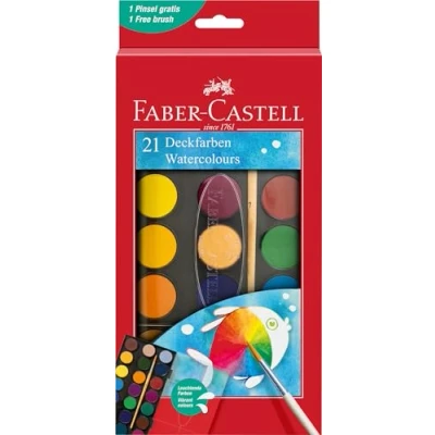 Afbeelding van Faber Castell waterverfdoos 21 kleuren + penseel FC 125027